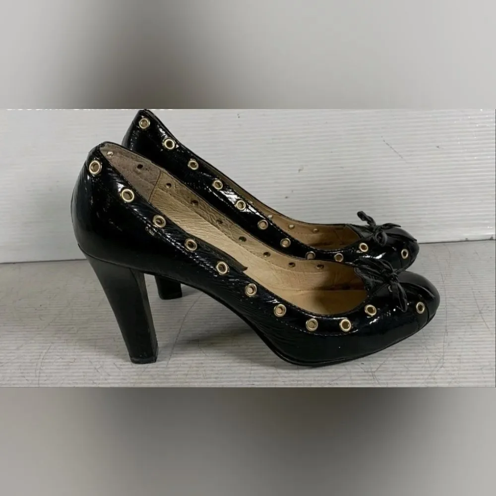 Michael Kors MK Plimpton Studded Black Heel Pump Shoes Women 9